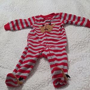 CARTERS REINDEER FOOTIE PAJAMAS